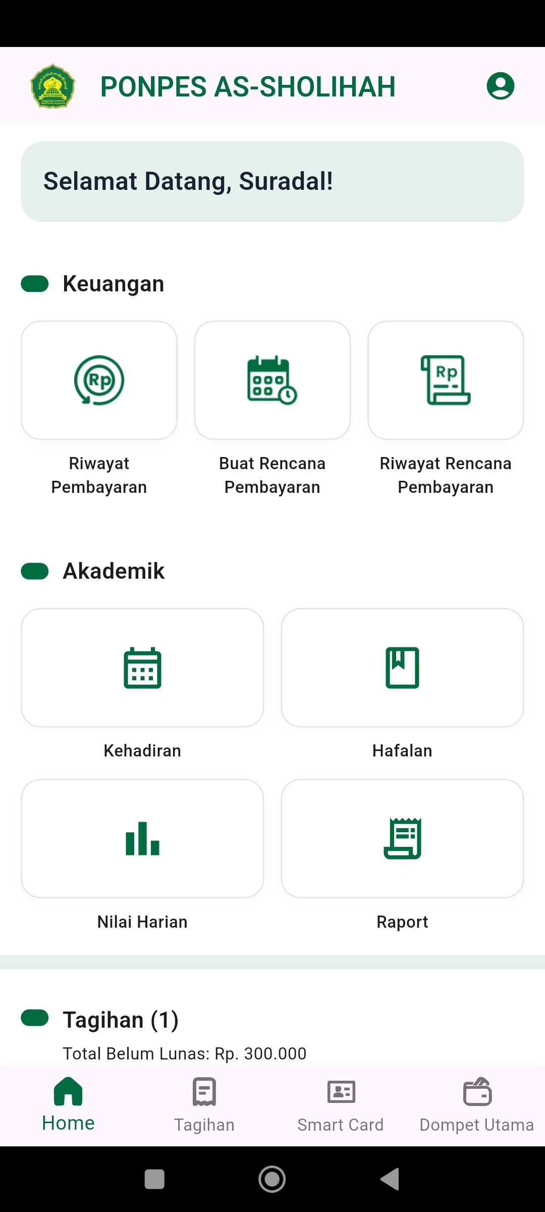 Aplikasi Wali Santri OtoPondok - Ponpes As-Sholihah